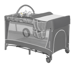 travel cot product view 3 Lionelo Flower Grey Stone