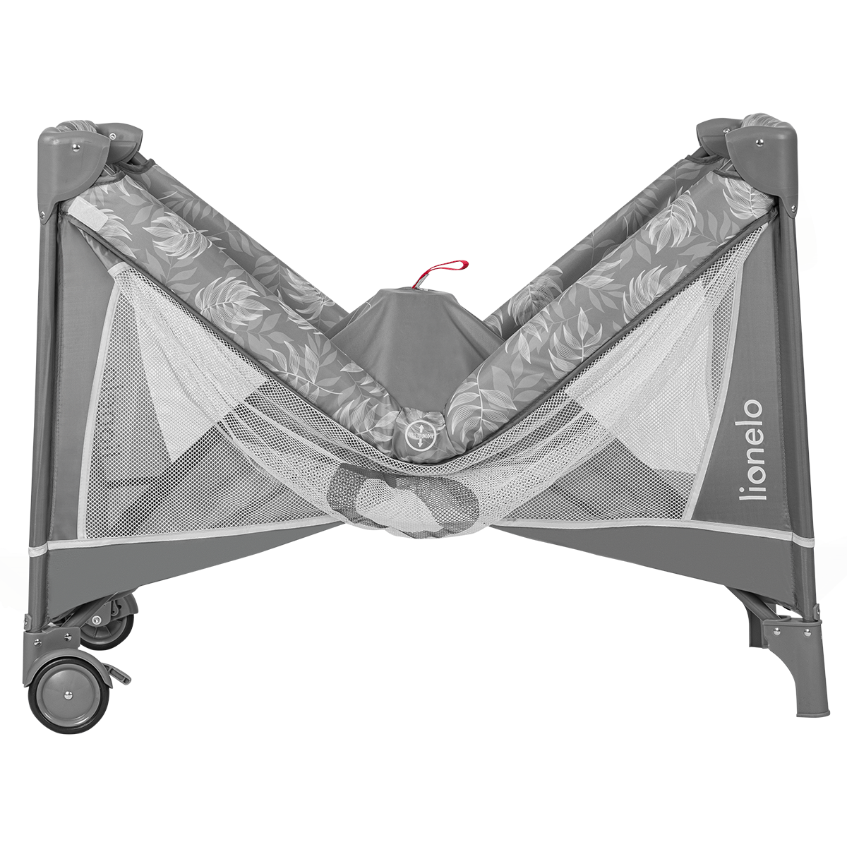 travel cot product view 7 Lionelo Flower Grey Stone