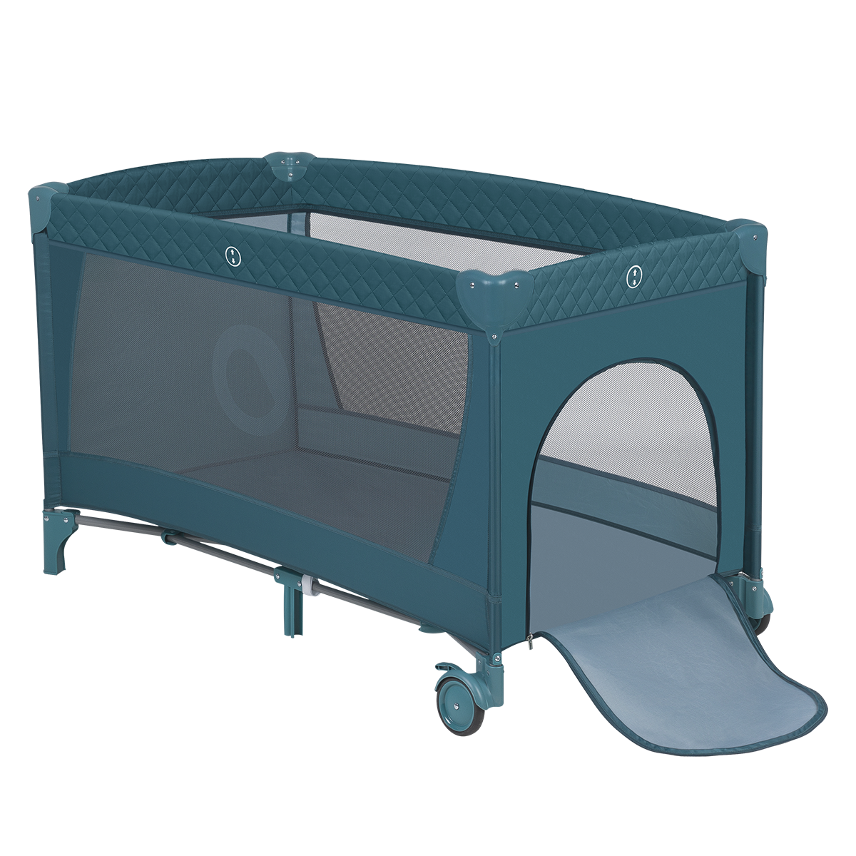 travel cot product view 3 Lionelo Flower Turquoise