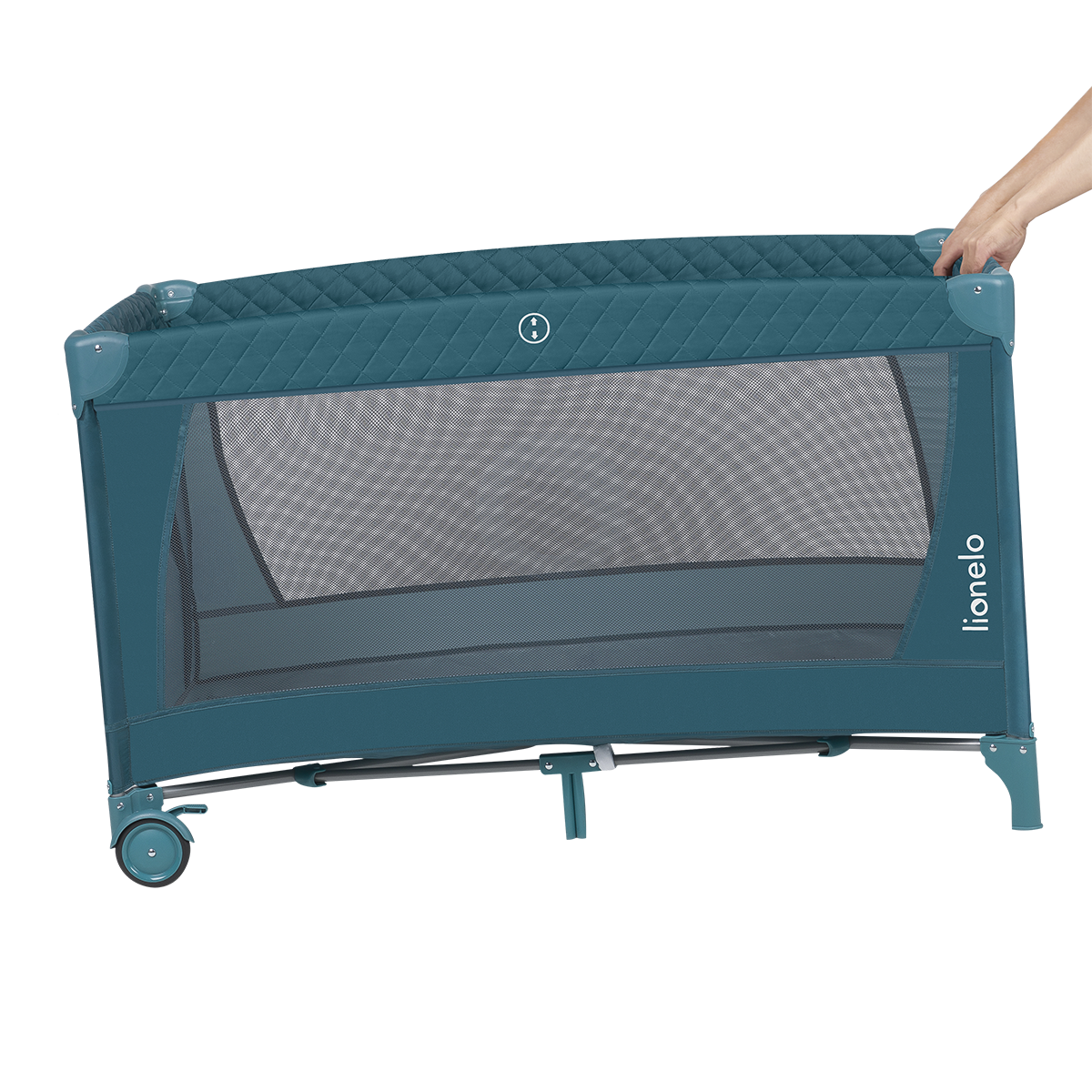 travel cot product view 5 Lionelo Flower Turquoise