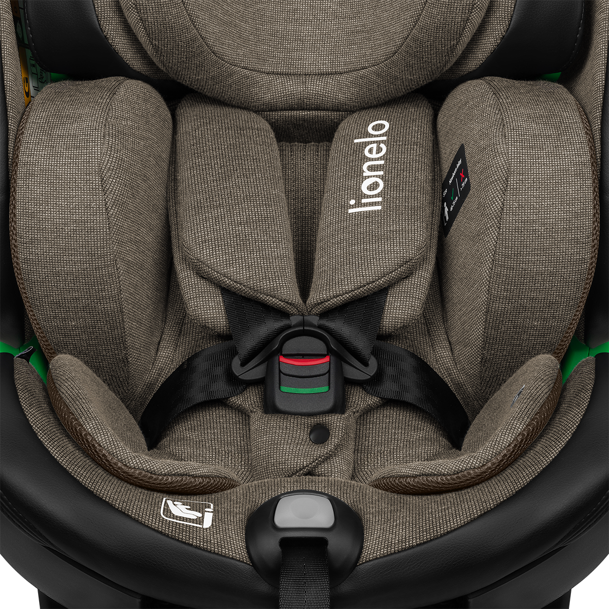 i-Size convertible car seat product view 6 Lionelo Harmony i-Size Green Olive Leather