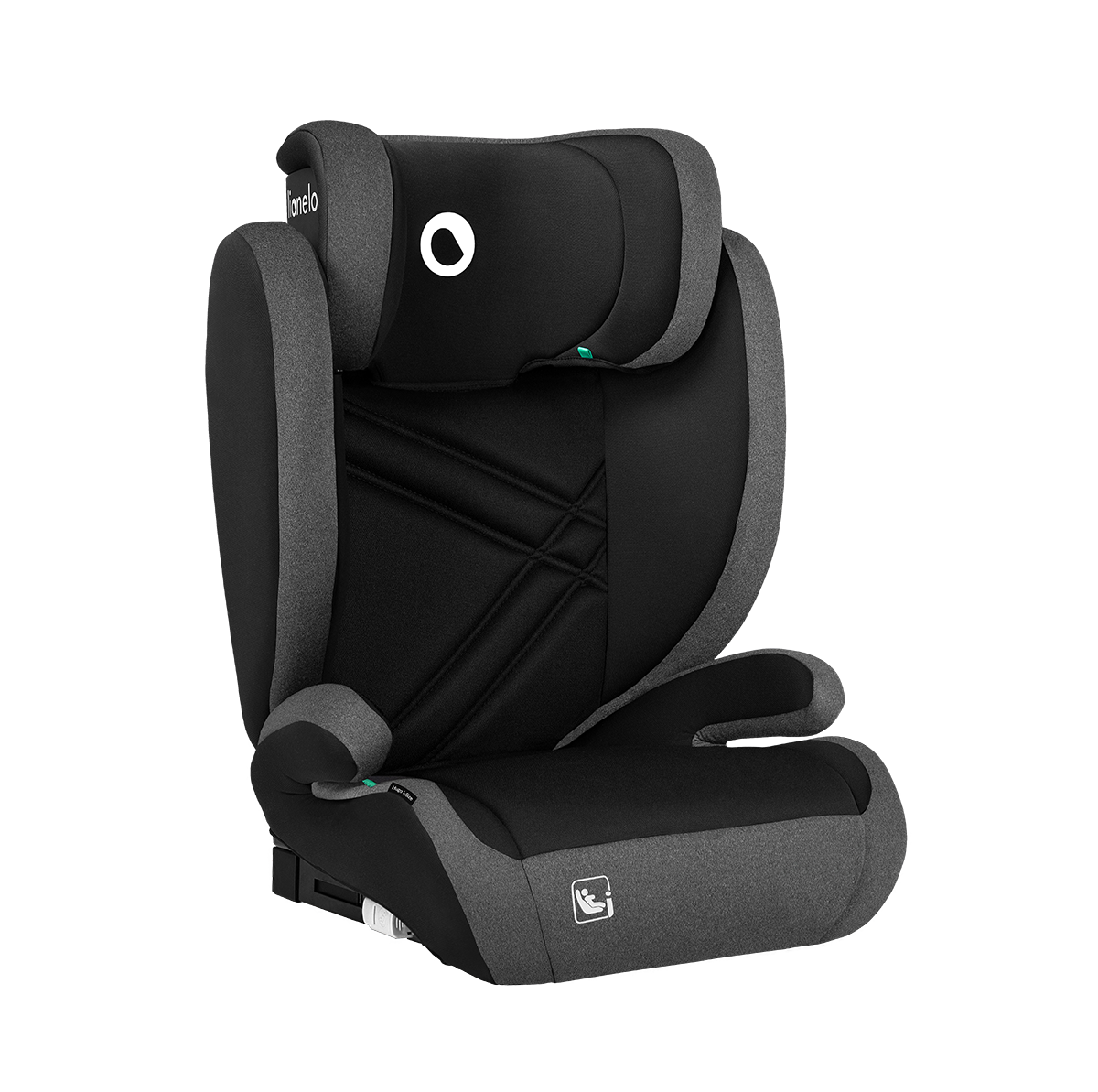 i-Size booster car seat Lionelo Hugo i-Size Black Grey