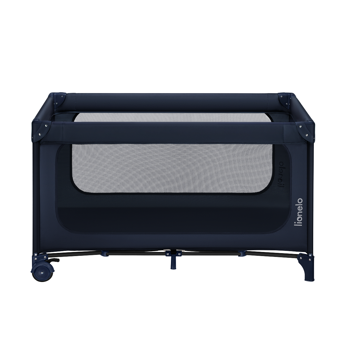 travel cot folded view Lionelo Jasmin Easy Fold Blue Navy
