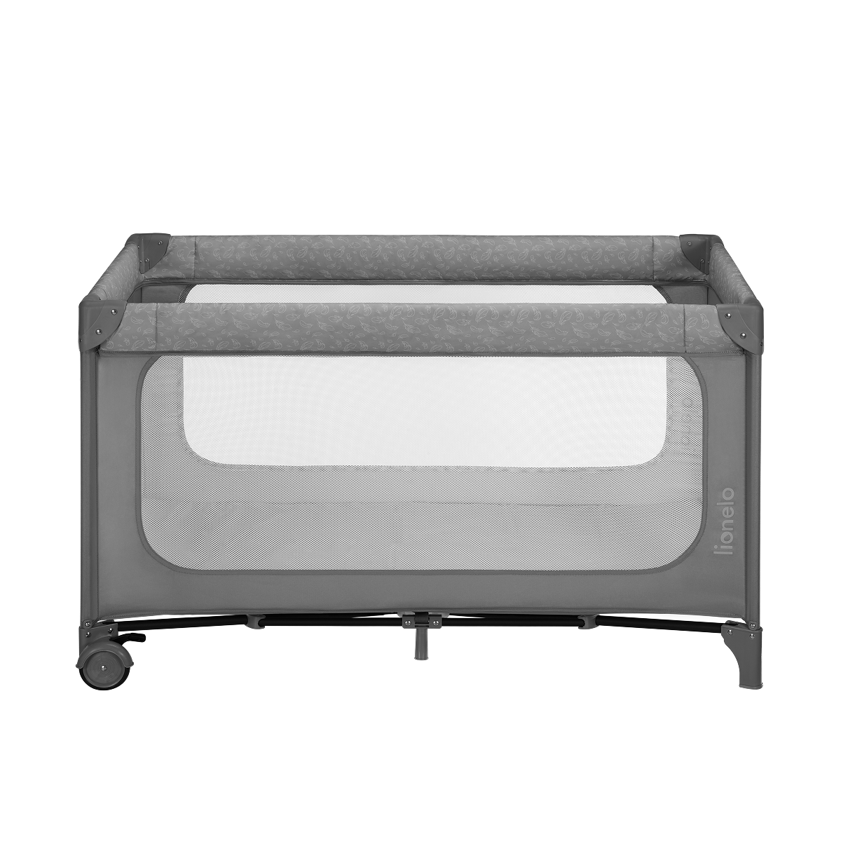 travel cot folded view Lionelo Jasmin Easy Fold Grey Stone