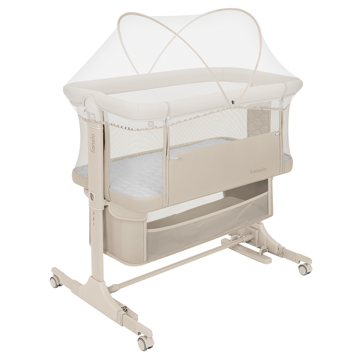 bedside crib product view 3 Lionelo Jodie Beige Cream
