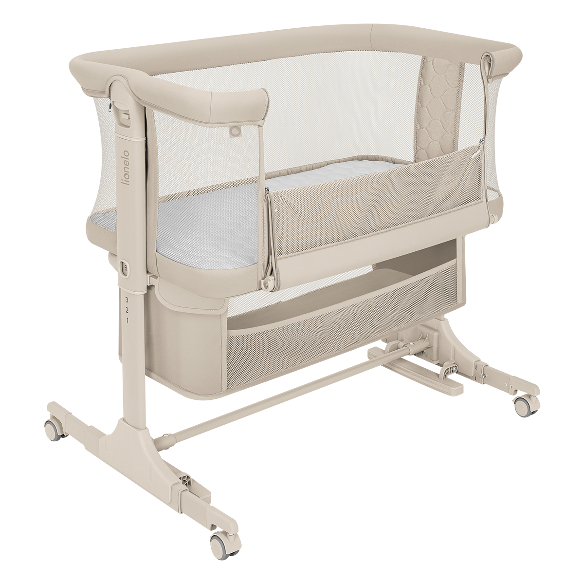 bedside crib product view 5 Lionelo Jodie Beige Cream