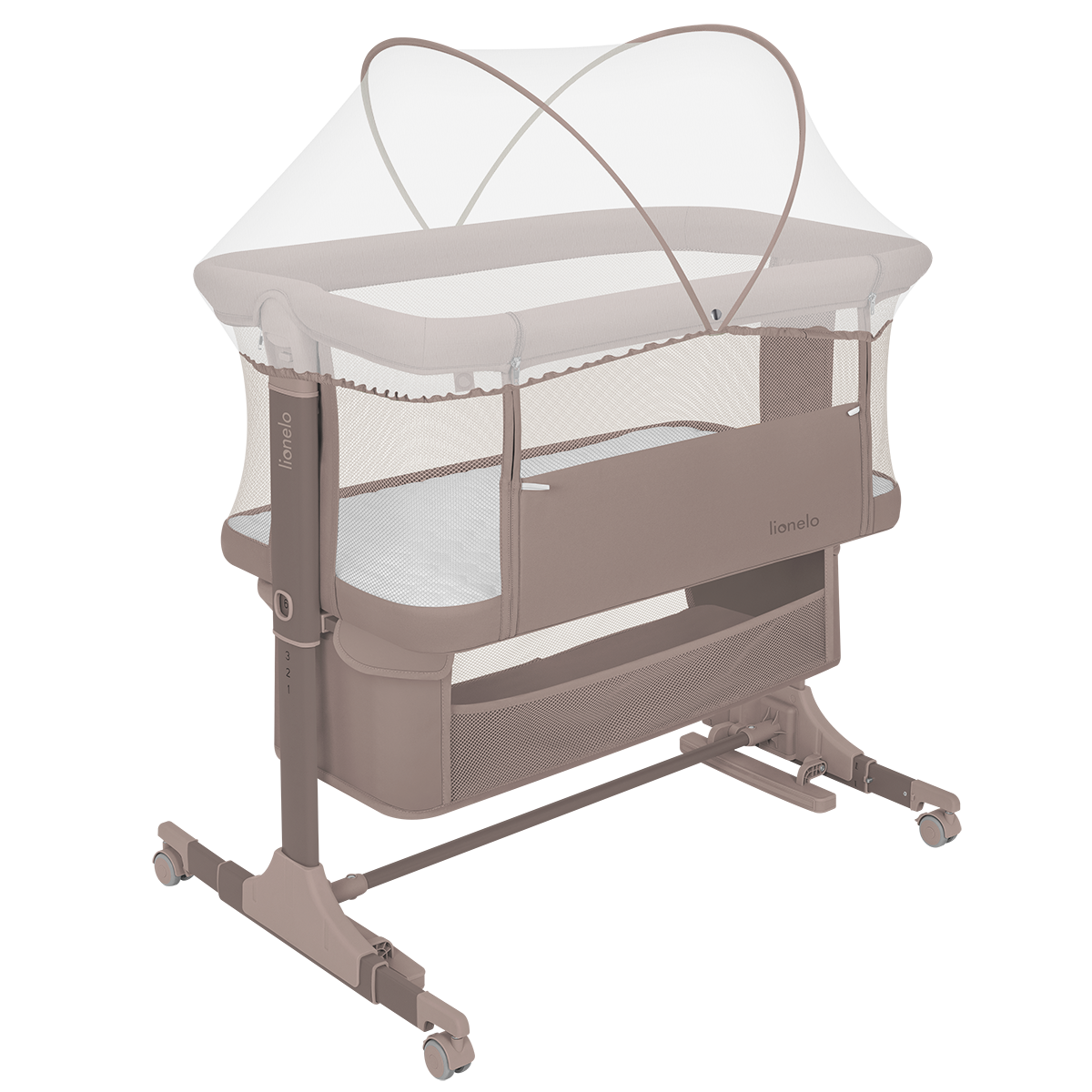 bedside crib Lionelo Jodie Beige Taupe