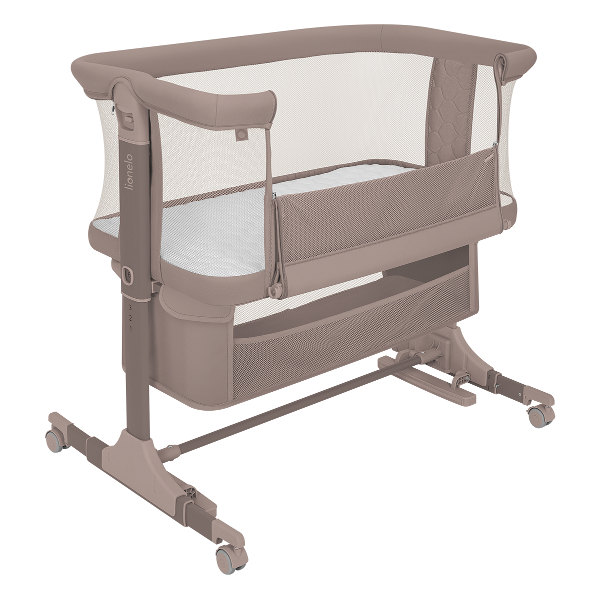 bedside crib product view 4 Lionelo Jodie Beige Taupe