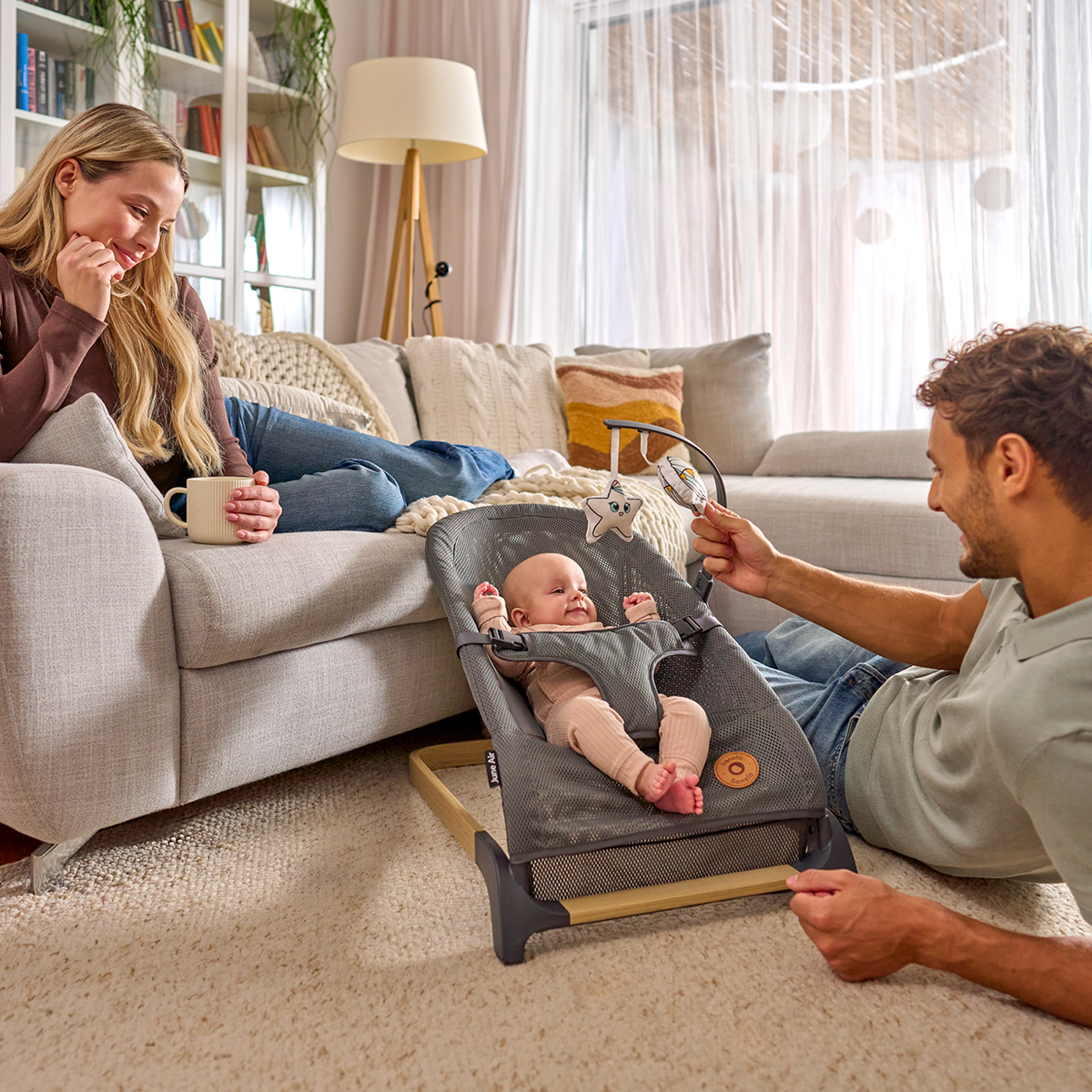 baby bouncer or rocker product view 4 Lionelo June Air Grey Graphite