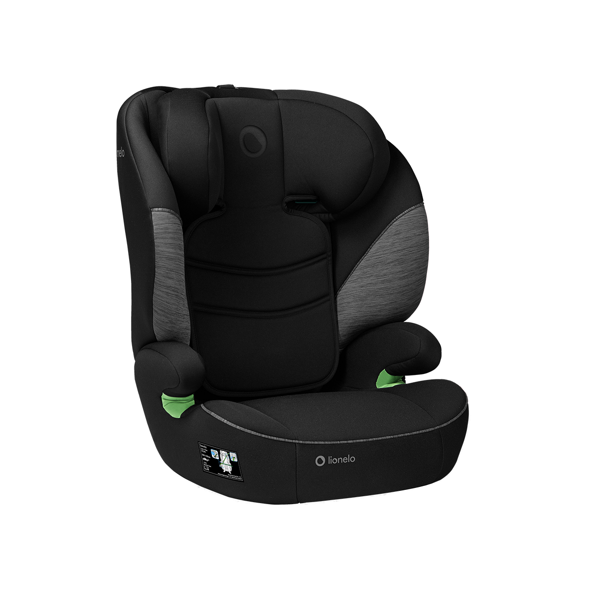 i-Size booster car seat Lionelo Lars i-Size Black Grey