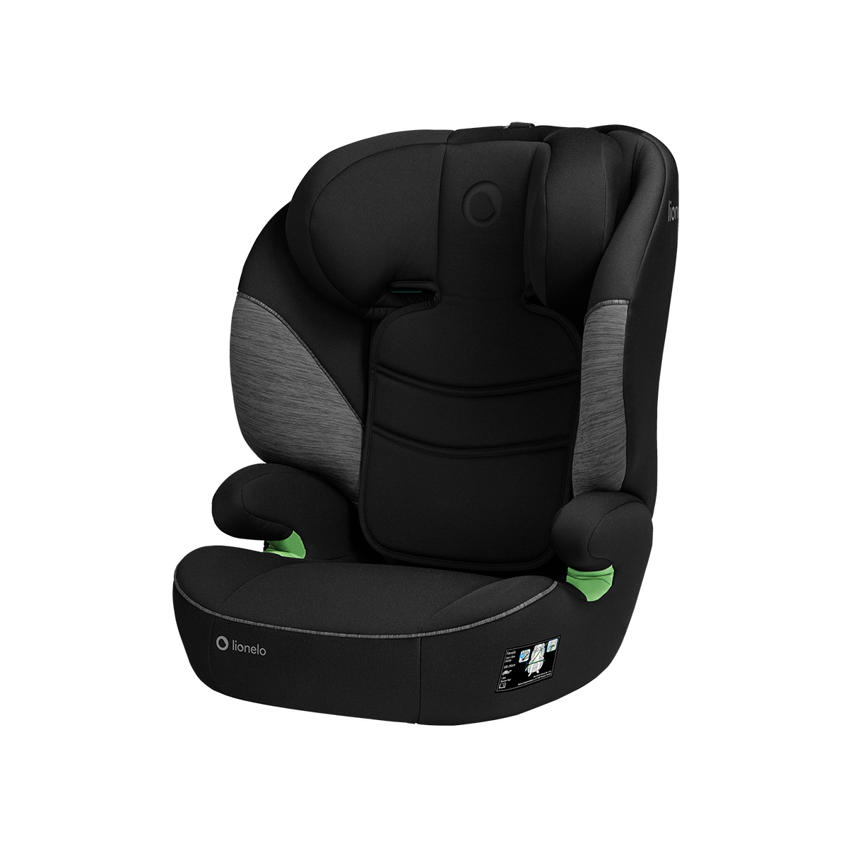 i-Size booster car seat product view 4 Lionelo Lars i-Size Black Grey