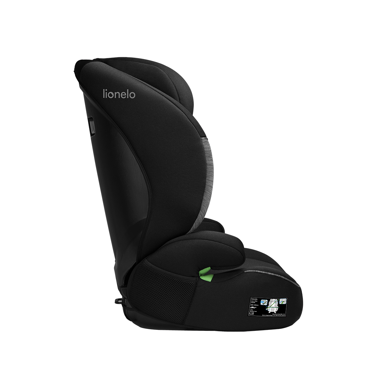 i-Size booster car seat product view 5 Lionelo Lars i-Size Black Grey