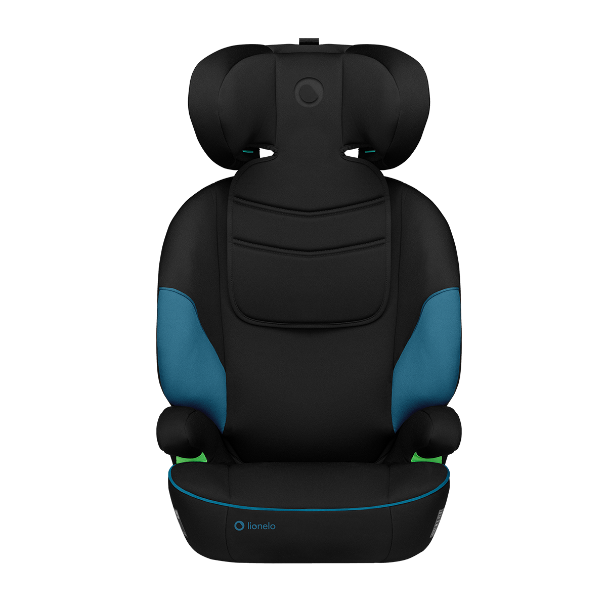 i-Size booster car seat product view 2 Lionelo Lars i-Size Green Turquoise