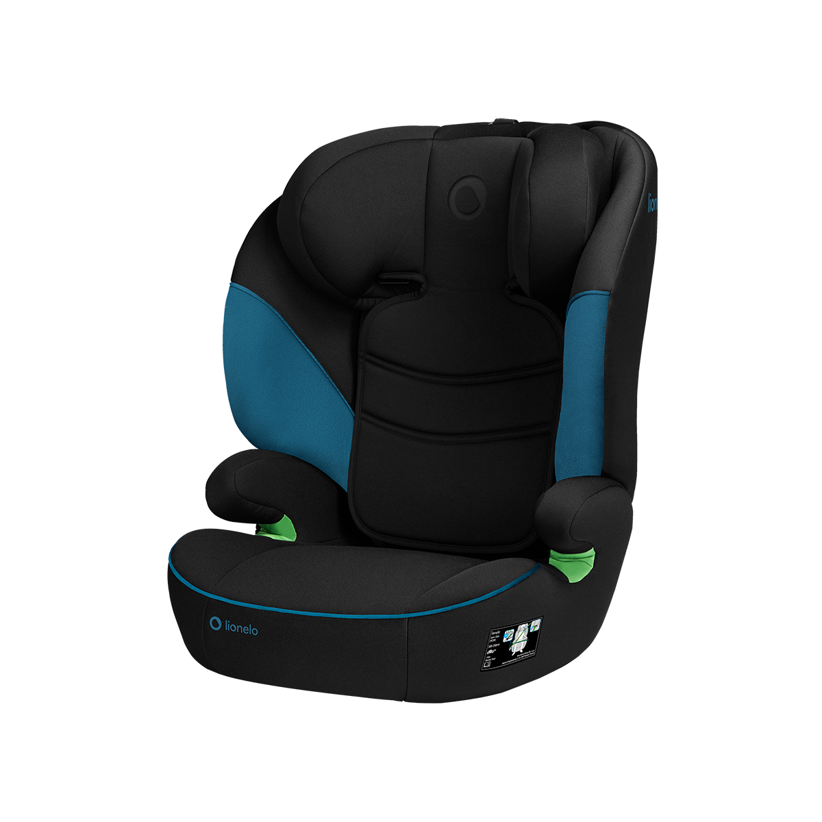 i-Size booster car seat product view 4 Lionelo Lars i-Size Green Turquoise