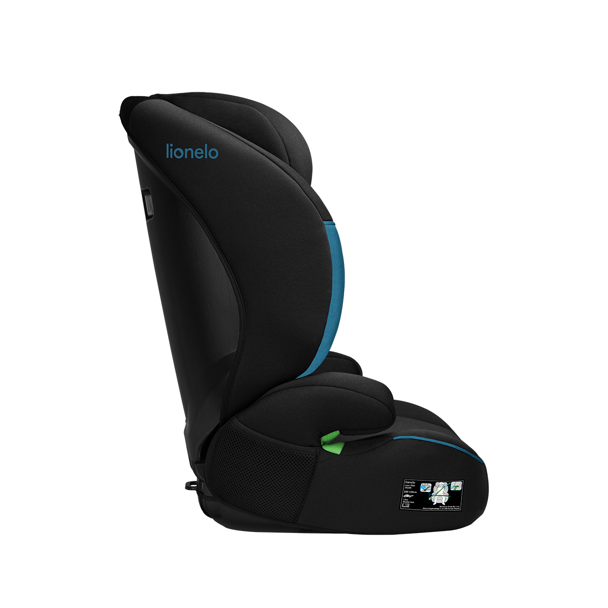 i-Size booster car seat product view 5 Lionelo Lars i-Size Green Turquoise