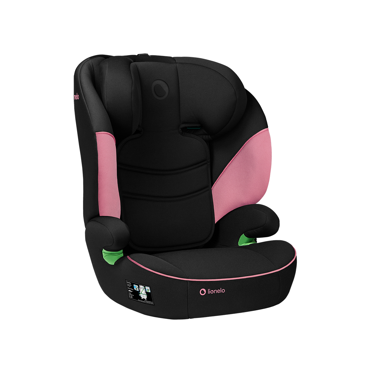i-Size booster car seat Lionelo Lars i-Size Pink Baby