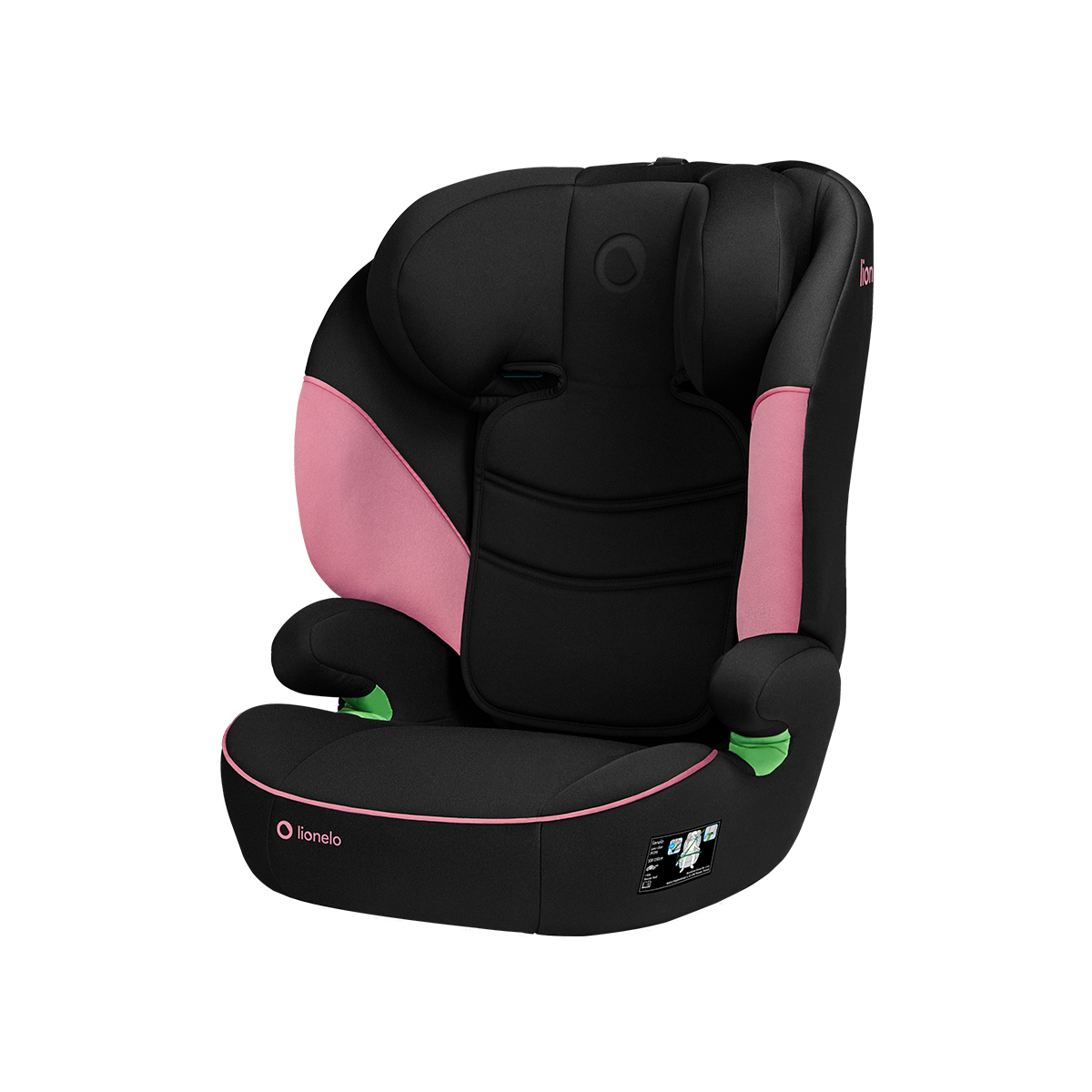 i-Size booster car seat product view 4 Lionelo Lars i-Size Pink Baby