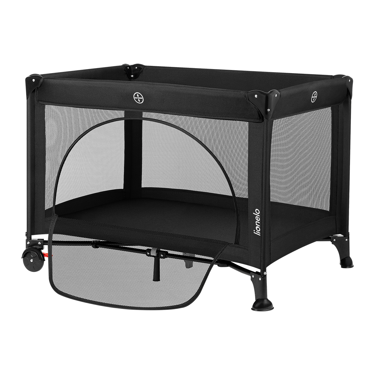 bedside crib product view 5 Lionelo Laura Black Carbon
