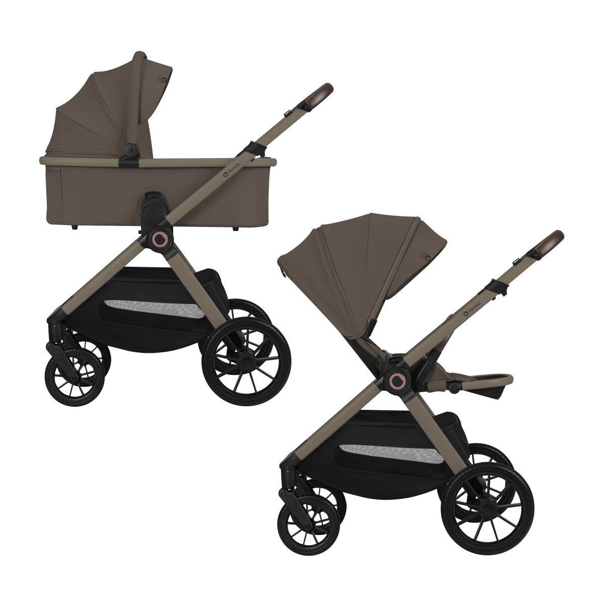 2-in-1 stroller with carrycot and stroller seat Lionelo Layla 2-in-1 Beige Taupe