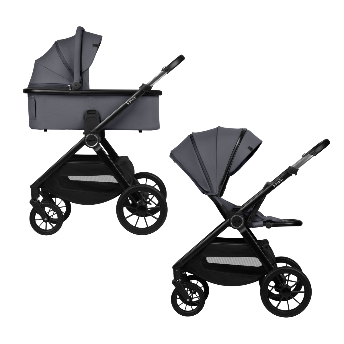2-in-1 stroller with carrycot and stroller seat Lionelo Layla 2-in-1 Grey Stone