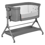 bedside crib product view 3 Lionelo Leonie Plus Grey Stone