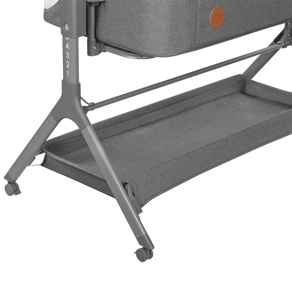 bedside crib product view 4 Lionelo Leonie Plus Grey Stone