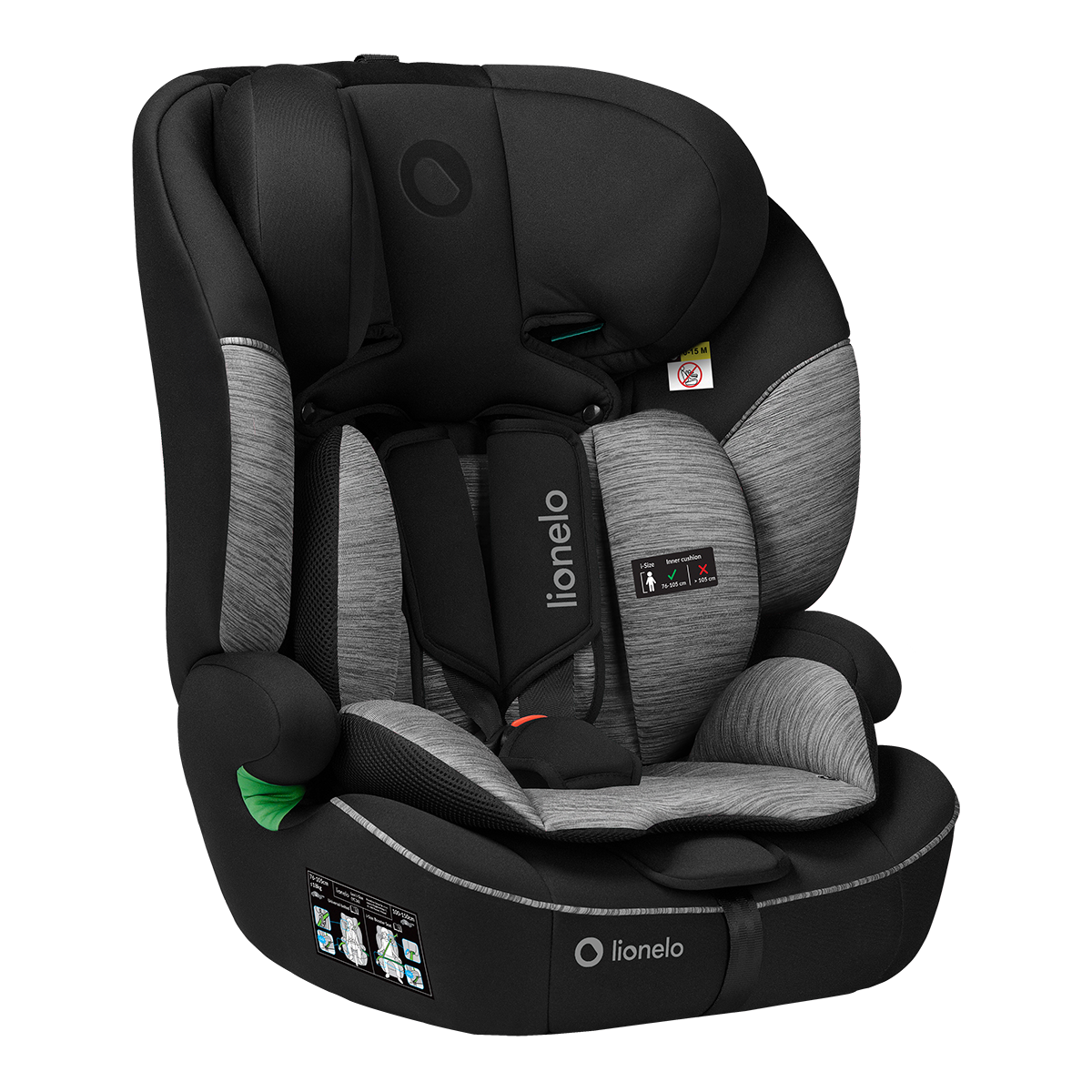 i-Size convertible car seat Lionelo Levi i-Size Black Grey
