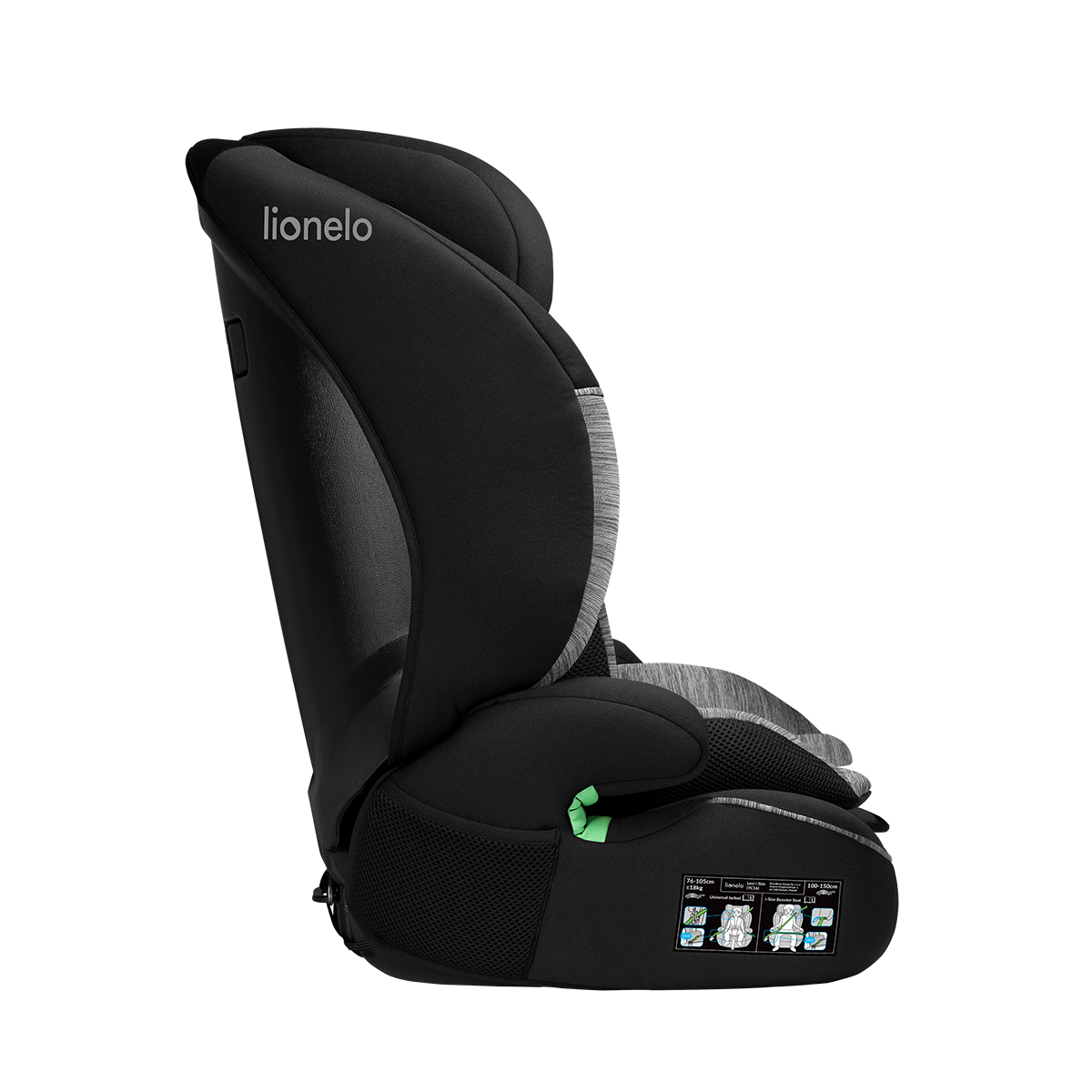 i-Size convertible car seat product view 5 Lionelo Levi i-Size Black Grey