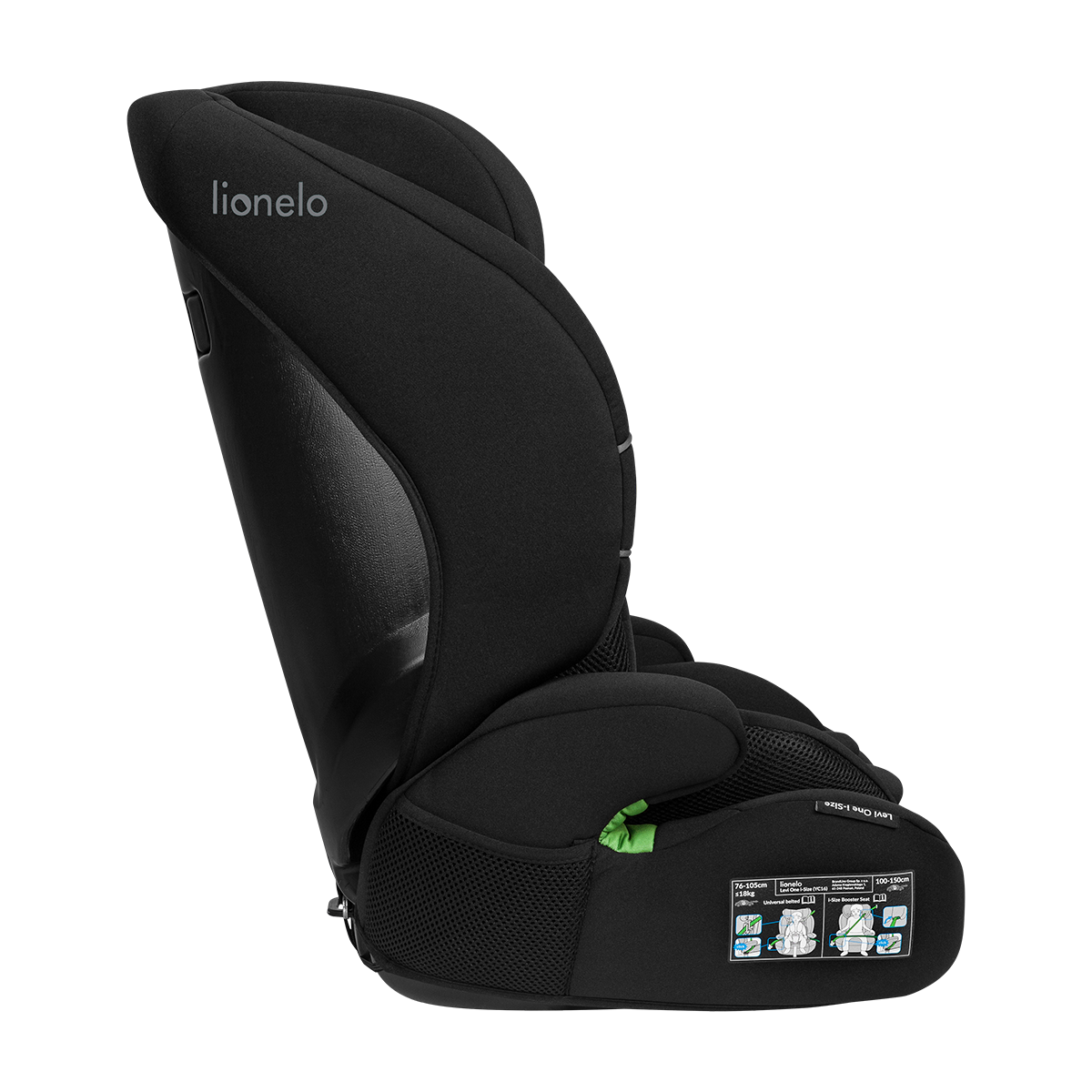i-Size convertible car seat product view 5 Lionelo Levi One i-Size Black Carbon