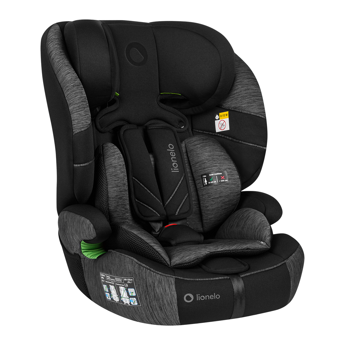 i-Size convertible car seat Lionelo Levi One i-Size Black Grey