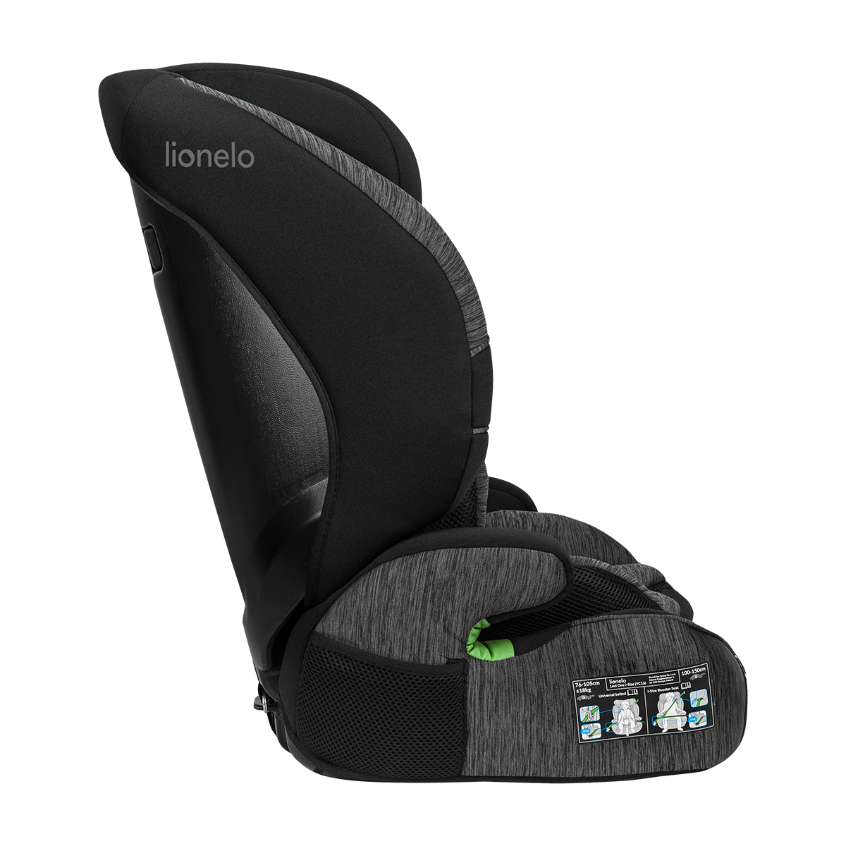 i-Size convertible car seat product view 5 Lionelo Levi One i-Size Black Grey