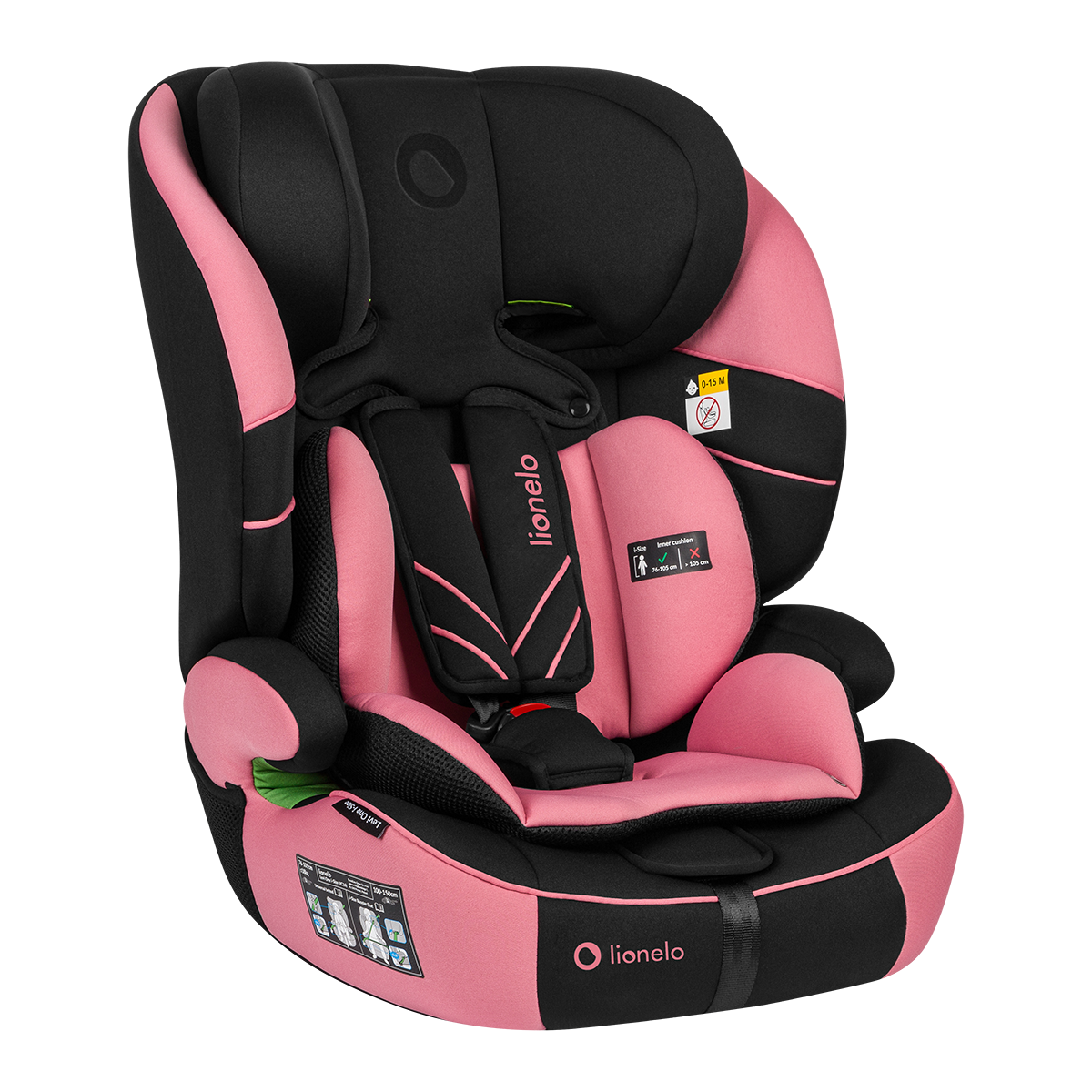 i-Size convertible car seat Lionelo Levi One i-Size Pink Rose