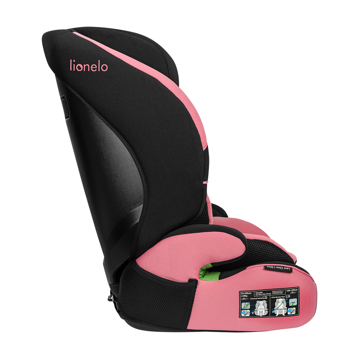 i-Size convertible car seat product view 5 Lionelo Levi One i-Size Pink Rose