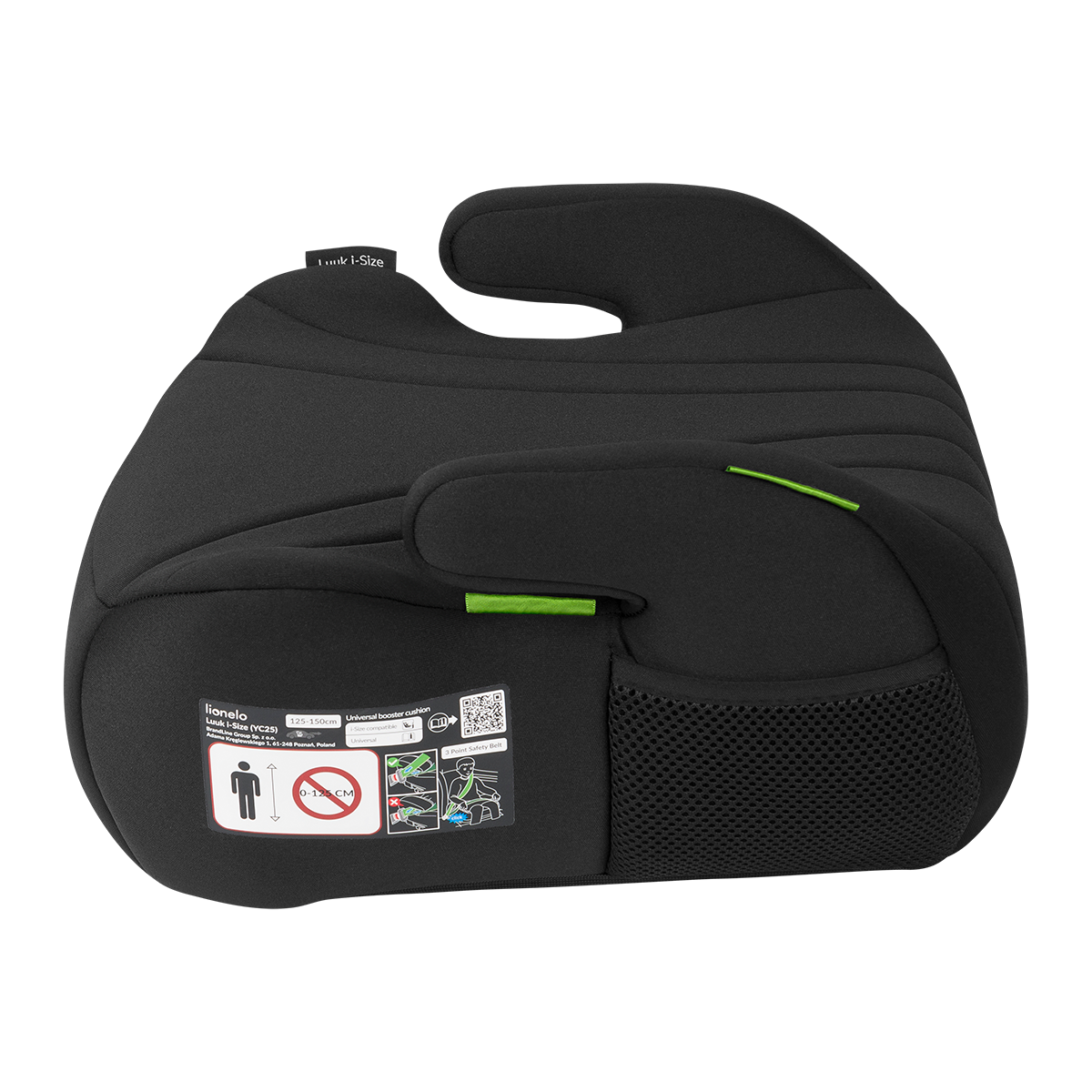 i-Size booster car seat product view 2 Lionelo Luuk i-Size Black