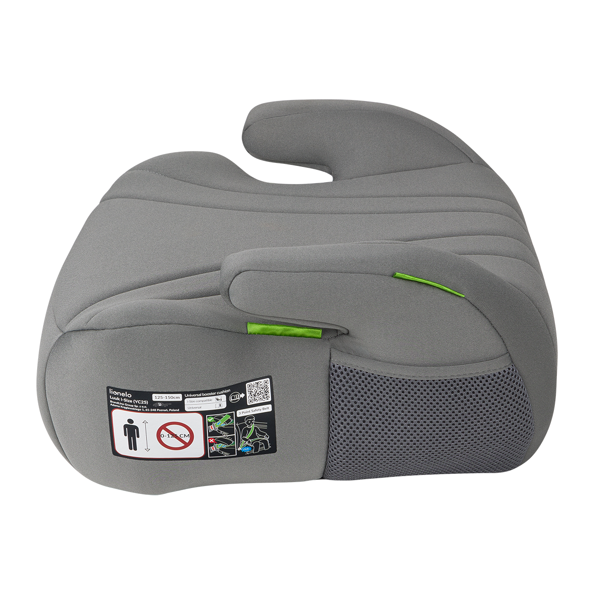 i-Size booster car seat product view 2 Lionelo Luuk i-Size Grey