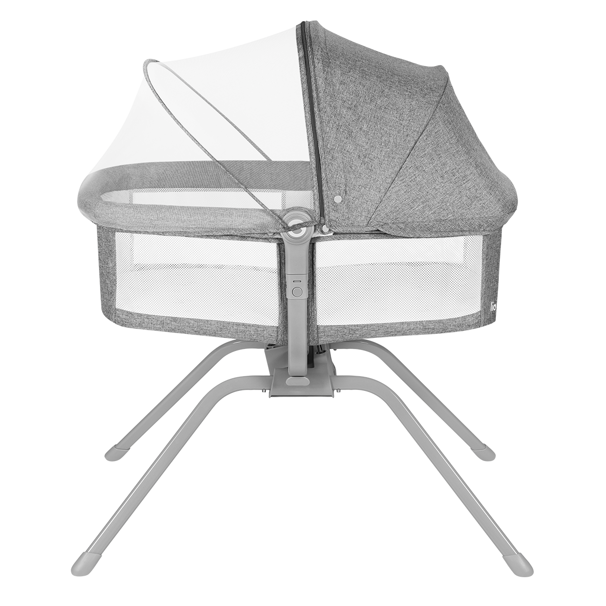 bedside crib Lionelo Malin Grey Stone