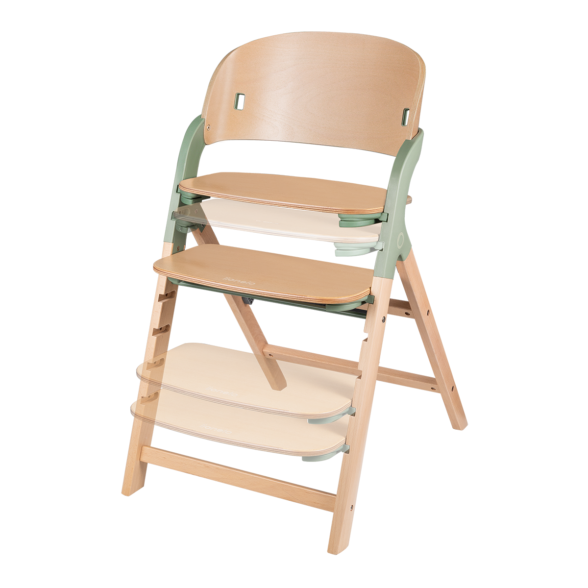 convertible high chair product view 6 Lionelo Megan Green Wood