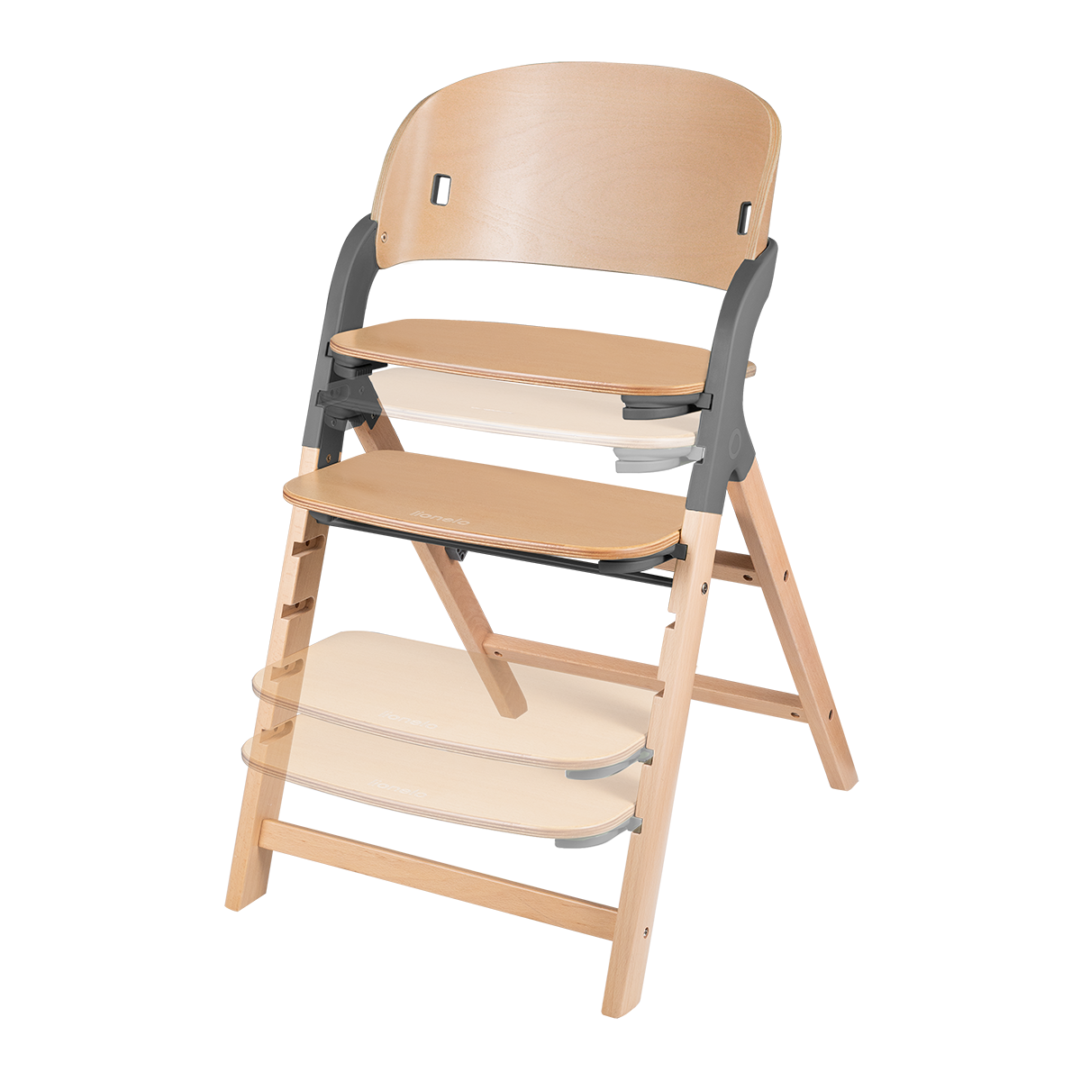 convertible high chair product view 6 Lionelo Megan Grey Wood