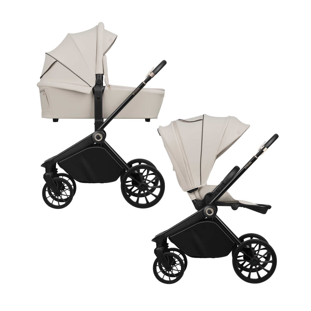 2-in-1 stroller with carrycot and stroller seat Lionelo Mika Plus 2-in-1 Beige Sand