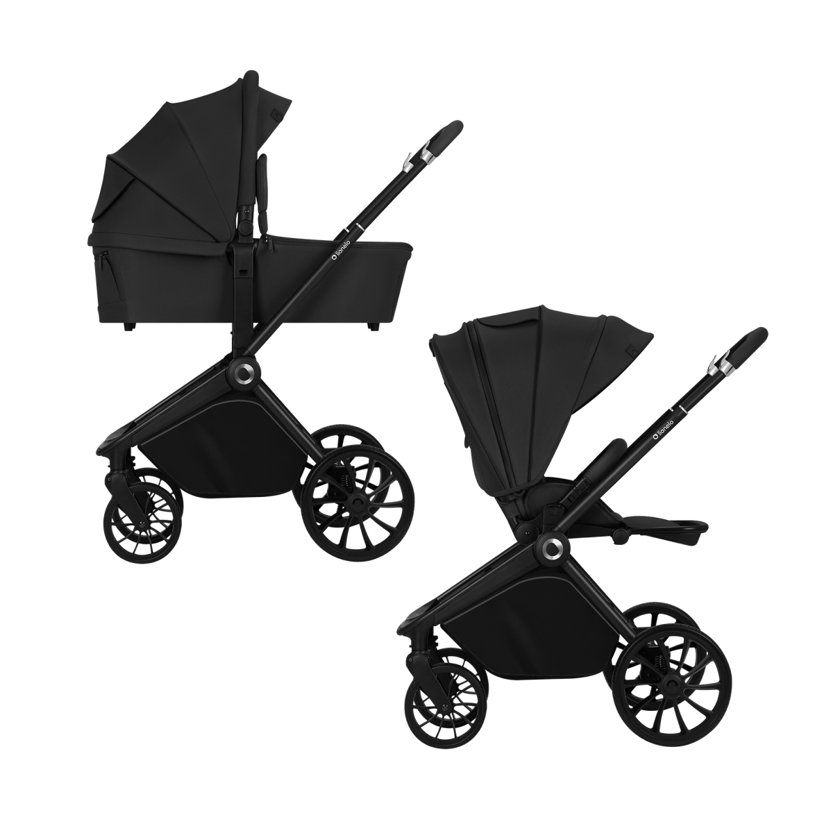 2-in-1 stroller with carrycot and stroller seat Lionelo Mika Plus 2-in-1 Black Onyx