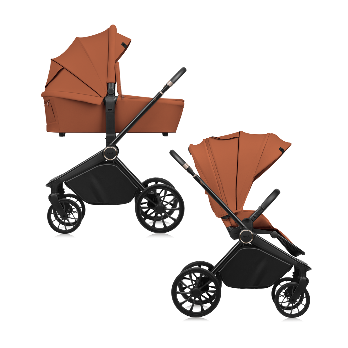 2-in-1 stroller with carrycot and stroller seat Lionelo Mika Plus 2-in-1 Brown Rust