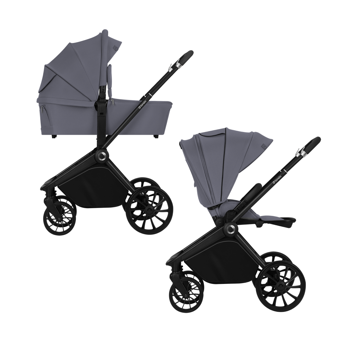 2-in-1 stroller with carrycot and stroller seat Lionelo Mika Plus 2-in-1 Grey Stone