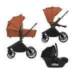 3-in-1 stroller with carrycot, stroller seat and car seat Lionelo Mika Plus 3-in-1 Brown Rust