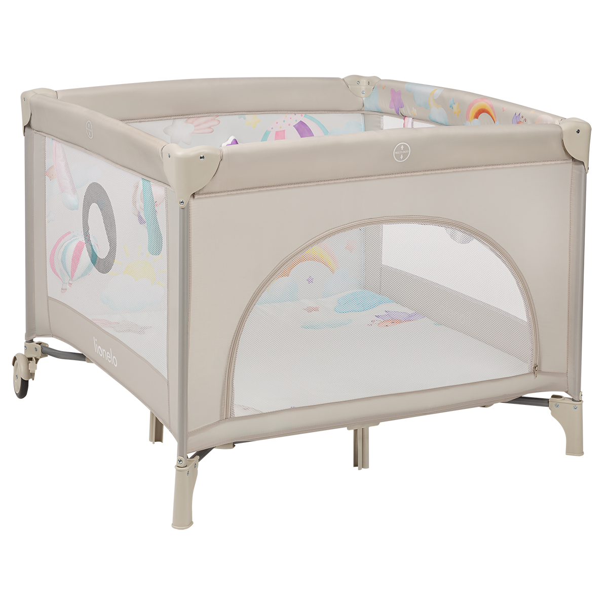 baby playpen Lionelo Mille Plus Grey Beige