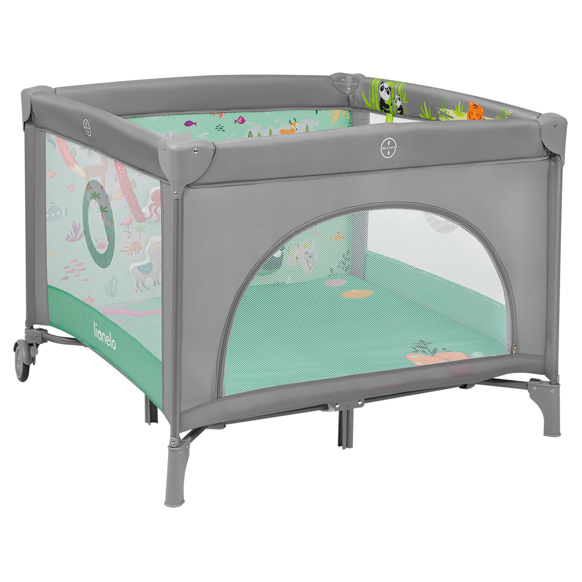 baby playpen Lionelo Mille Plus Grey Green