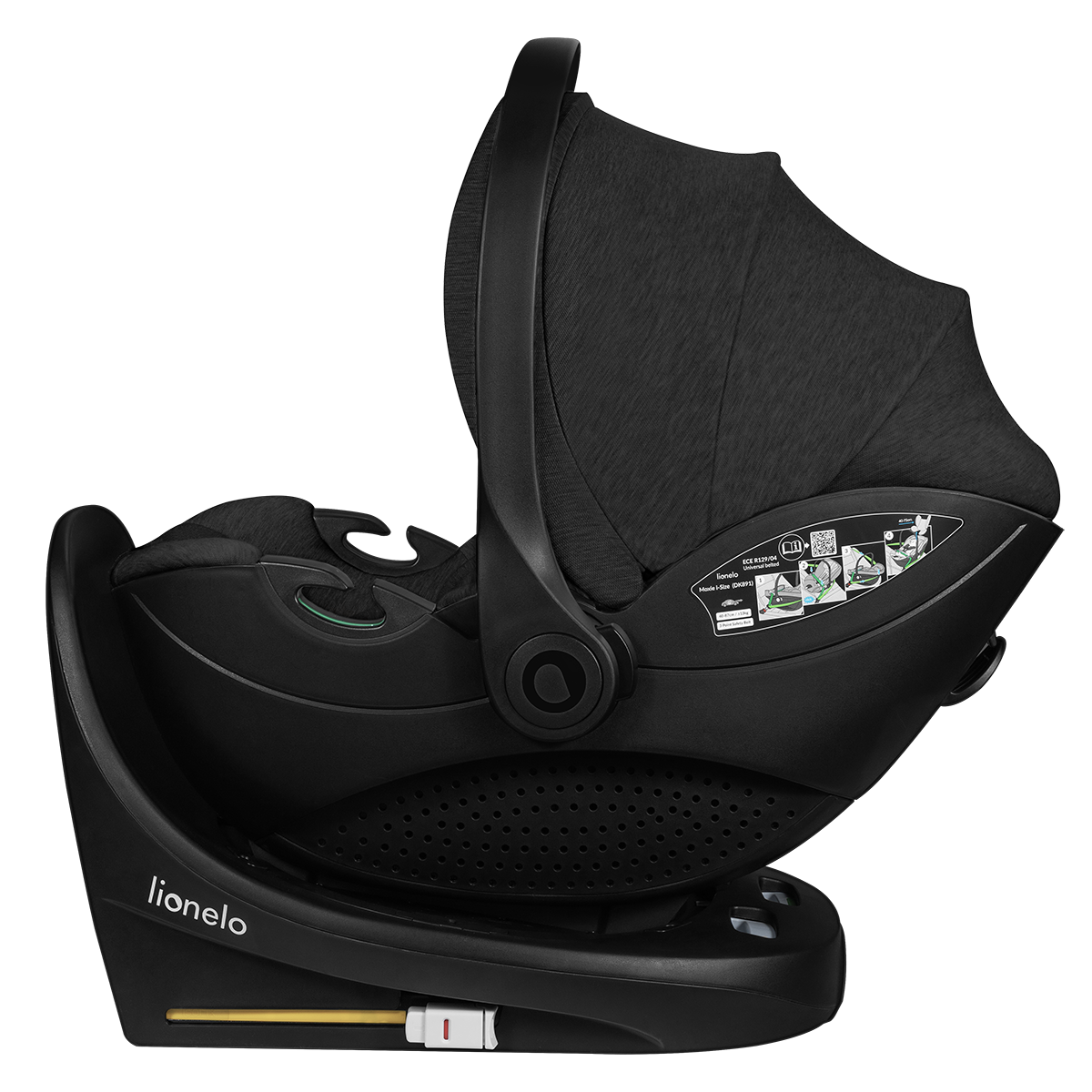 i-Size infant car seat product view 6 Lionelo Moxie i-Size Set Black Carbon