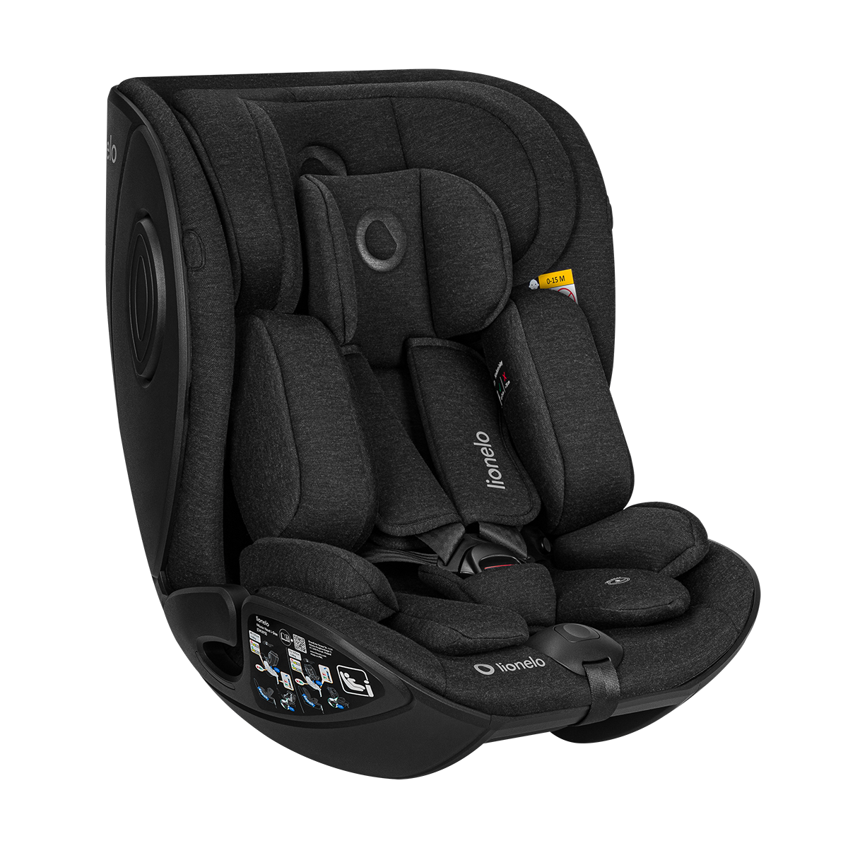 i-Size convertible car seat product view 2 Lionelo Moxie Next i-Size Black Carbon
