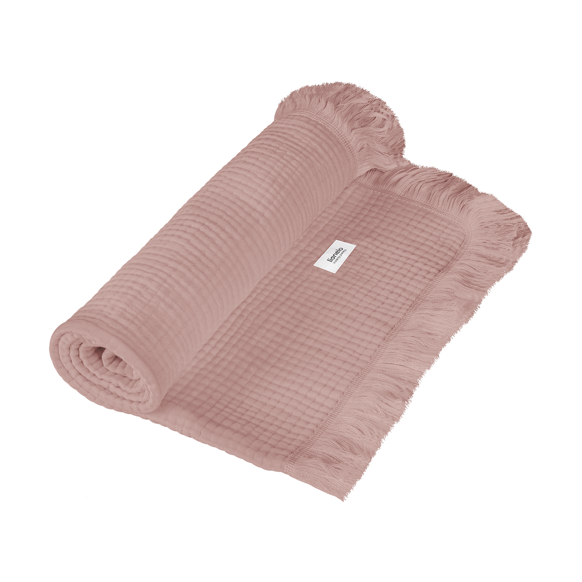 baby blanket or towel product view 2 Lionelo Muslin Blanket Dusty Pink