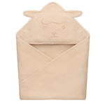 baby blanket or towel Lionelo Muslin Hooded Towel Beige Sand