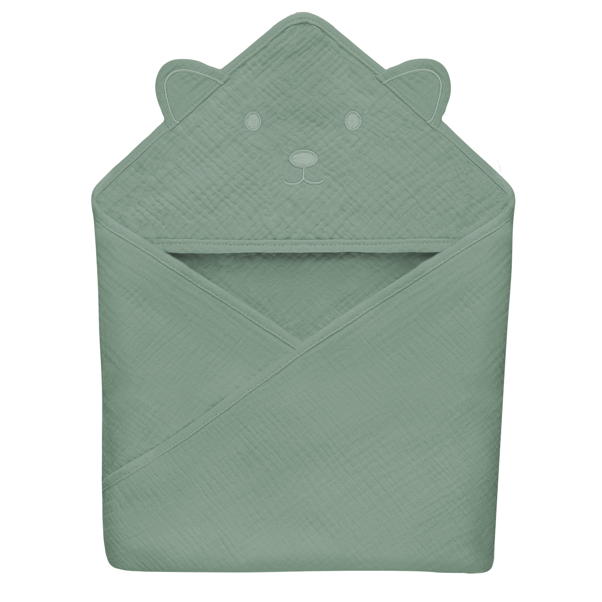 baby blanket or towel Lionelo Muslin Hooded Towel Green Forest